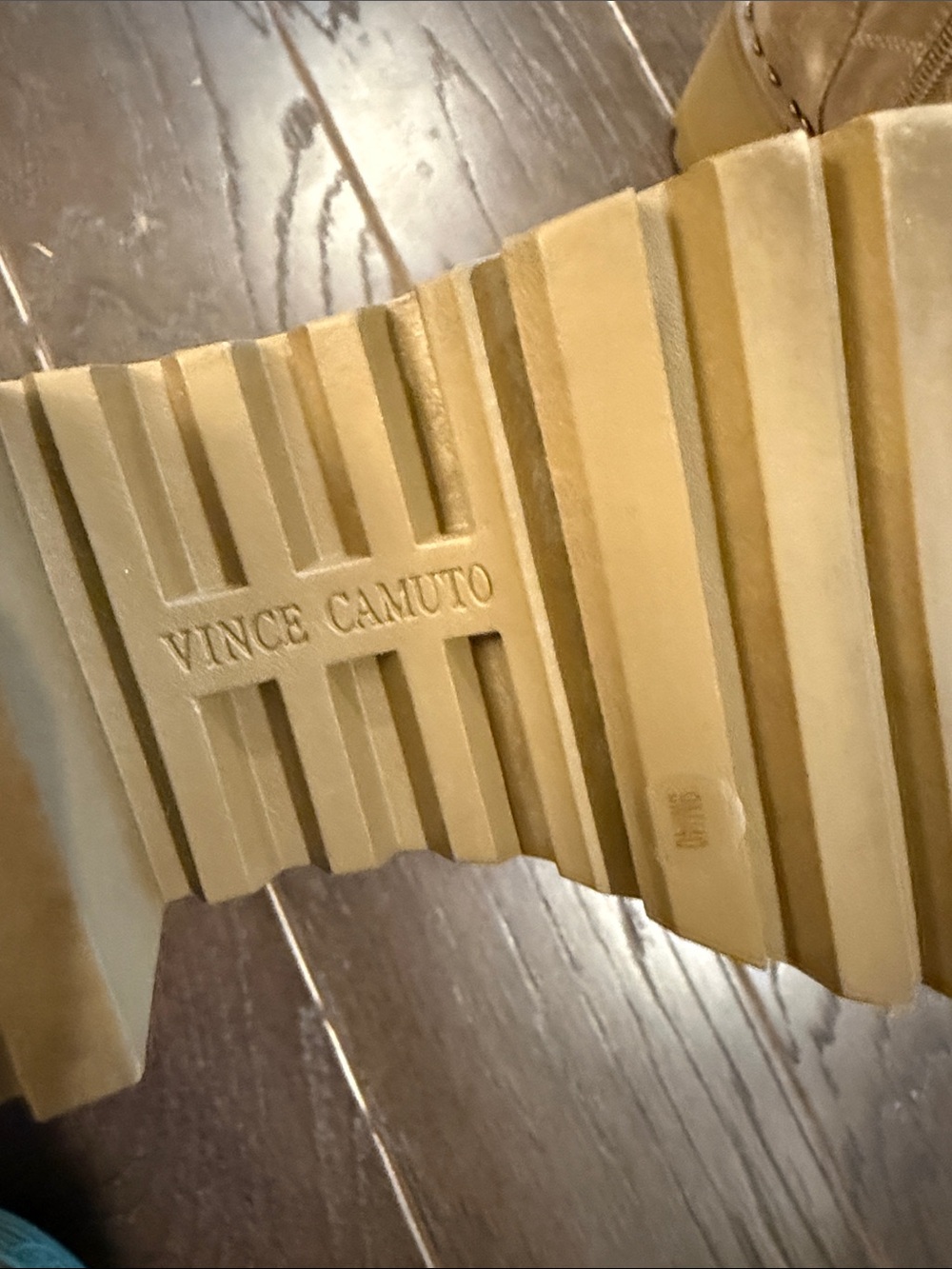 Vince Camuto Taupe Suede Lace-Up Platform Combat Boots - Picture 2 of 10